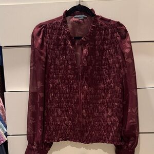 Sanctuary Burgundy Ruffled Blouse